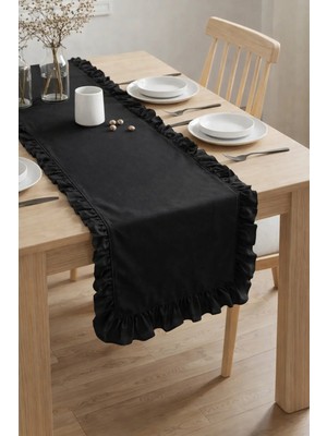 Kai Home Luna Keten Heryeri Fırfırlı Dikdörtgen Runner 40X120CM