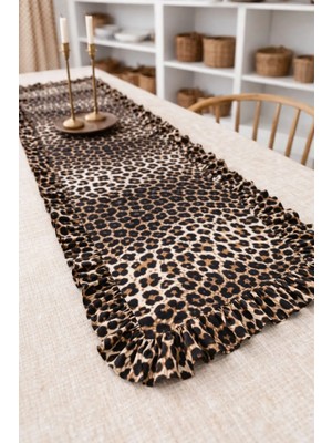 Kai Home Leopard Keten Dikdörtgen Fırfırlı Runner 40CMX120CM
