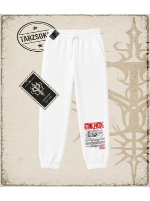 Tarzsokak One Piece Anime Karakterleri  Unisex Jogger Eşofman Altı Beyaz