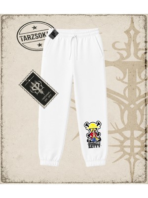Tarzsokak One Piece Anime Karakterleri  Unisex Jogger Eşofman Altı Beyaz