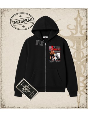 Tarzsokak One Piece Anime Karakterleri  Oversize Unisex Hırka & Çeket Fermuarlı Sweatshirt Beyaz