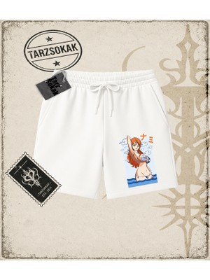 Tarzsokak One Piece Anime Karakterleri  Unisex Şort Beyaz