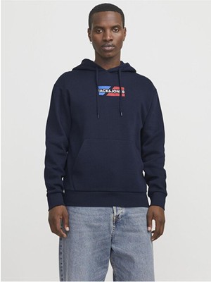 Jack & Jones 12268422 Jjcorp Graphıc Sweat Hood Ln Erkek Sweatshirt