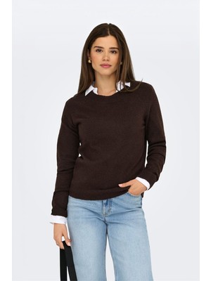 Only Onlrıca L/s Pullover Knt Noos Kadın Kahverengi Kazak - 3601186
