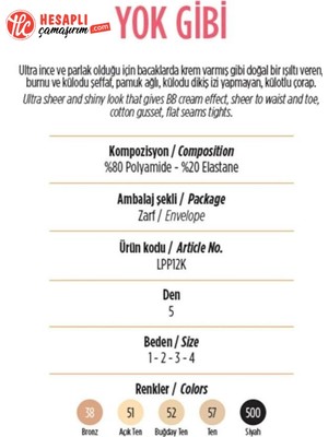 Penti Premium Summer Lıght Yok Gibi Ultra İnce 5 Den Parlak Burnu Şeffaf Külotlu Çorap