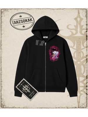 Tarzsokak One Piece Anime Karakterleri  Oversize Unisex Hırka & Çeket Fermuarlı Sweatshirt Beyaz