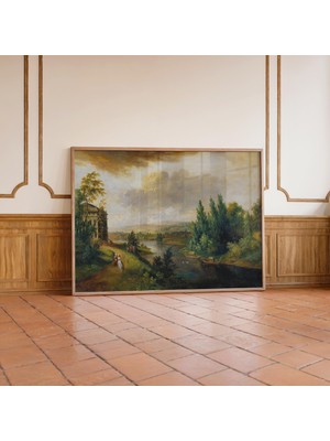 Pegziz Schönbusch Şatosu Tablosu | Çerçeveli Klasik Saray ve Doğa Manzarası Sanat Poster Duvar Dekoru