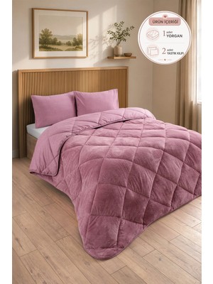 Formeya Premium Çift Taraflı Wellsoft Yorgan Seti Battal Boy 215X235 cm – 2 Adet Yastık Kılıflı