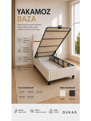 Dukas Yakamoz Baza Başlık (90*190 KREM)