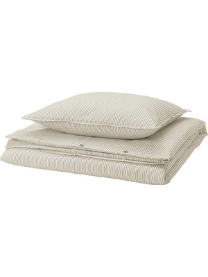IKEA Solfıbbla Bej-Beyaz 150X200/50X60 cm Tek Kişilik Nevresim Seti