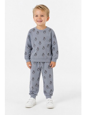 Monox Unisex Şardonlu ( Içi Polarlı ) Baskılı 3 Iplik Takım