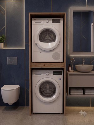 Bayold Mobilya Prime Çamaşır & Kurutma Makine Dolabı Çok Amaçlı Dolap Banyo Dolabı Atlantik Çam 1013