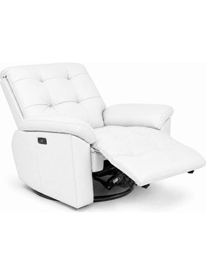 Smarto Relax Zürih VIP Elektrikli Döner Sallanan TV Koltuğu Kontrol Panelli Ergonomik Gerçek Deri Baba Koltuğu