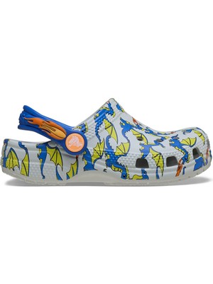Crocs  Classic Dragon Graphic Clog Çocuk Beyaz Günlük Stil Terlik 212514_1FT