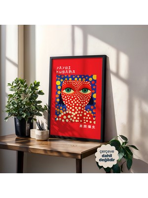 Persona Istanbul Yayoi Kusama "puantiyeli Portre" - Japon Pop Art Modern Sanat Posteri (Çerçevesiz)