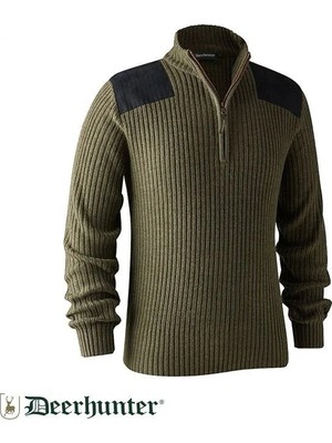 Deerhunter Rogaland Yarım Fermuarlı Yeşil Kazak Xl
