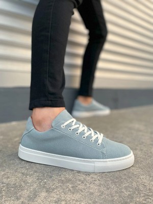 Mevese Austin Bağcıklı Cilt Erkek Günlük Sneaker Ayakkabı - Mavi
