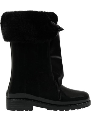 Igor Campera Charol Soft Çocuk Kürklü Siyah Yağmur Çizmesi W10239-002
