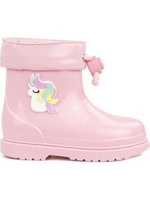 Igor Bimbi Unicornio Pembe Çizme Kız Çocuk Su Geçirmez Kauçuk Düz Topuklu Günlük Kullanım