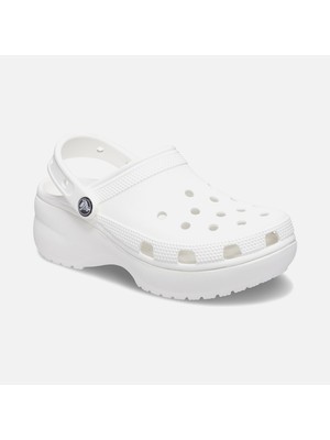 CROCS CLASSİC PLATFORM CLOG DOLGU TOPUK BEYAZ KADIN TERLİK 206750-100