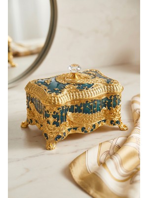 Rasha Collection Altın Işlemeli Vintage Takı Kutusu