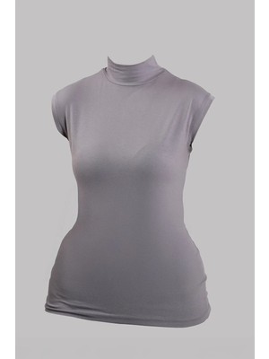 Hürrem Bone Gri Body Balıkçı Yaka Viskon Sıfır Kollu 1027_15