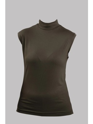 Hürrem Bone Haki Body Balıkçı Yaka Viskon Sıfır Kollu 1027_09