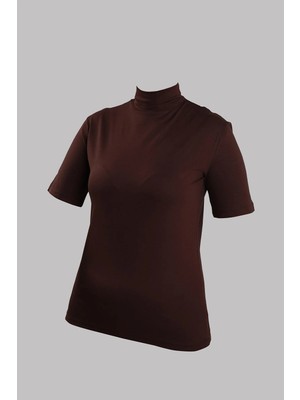 Hürrem Bone Kahve Body Balıkçı Yaka Viskon Yarım Kollu 1028_14