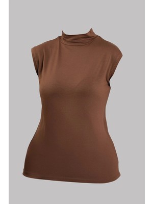 Hürrem Bone Taba Body Balıkçı Yaka Viskon Sıfır Kollu 1027_33