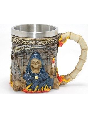 Hace Bazaar Grim Reaper Azrail Kabartmalı 3D Tasarım Çelik Kupa Bardak ALK4368