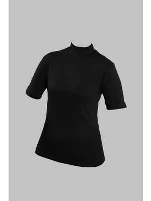 Hürrem Bone Siyah Body Balıkçı Yaka Viskon Yarım Kollu 1028_01