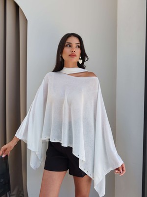 Esra Helvacı Taşlı Transparan Fularlı Bluz