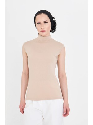 Hürrem Bone Bej Body Balıkçı Yaka Viskon Sıfır Kollu 1027_12