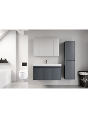 Wons Milano 100 cm Antrasit Banyo Dolabı