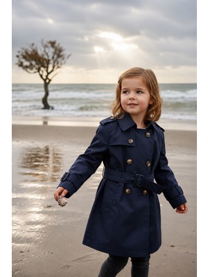 Hc Kids Wear Kız Çocuk Klasik Mevsimlik Trençkot