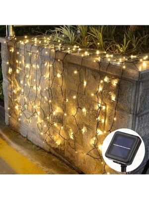 Empressco Solar 100 Ledli 12 Metre Gün Işığı Bahçe Aydınlatma Dekorasyon Güneş Enerjili LED Sarı Işık