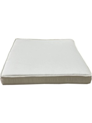 Beyzima Koton Krem Fitilli 53X46 cm Sandalye Koltuk Minderi