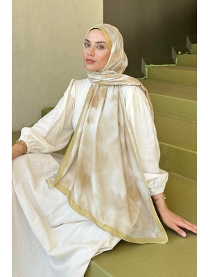Lamelif Batik Desen Soft Şal Yağ Yeşili