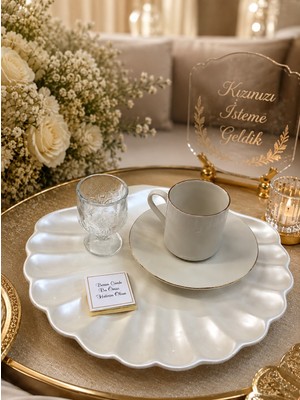 Masalsı Concept Beton Damat Kahvesi Tepsisi, Damat Fincanı Tepsisi, Tuzlu Kahve Tepsisi, Tuzlu Kahve Fincanı