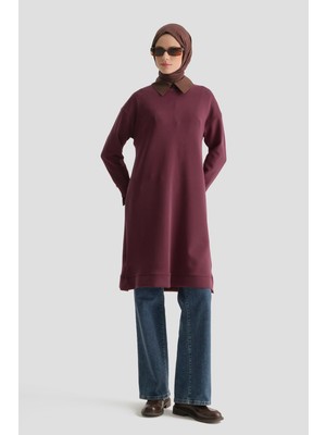 Armine Modal Karışımlı Basic Tunik Bordo