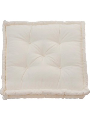 Beyzima Fransız Yer Minderi 60X60 Puf Krem