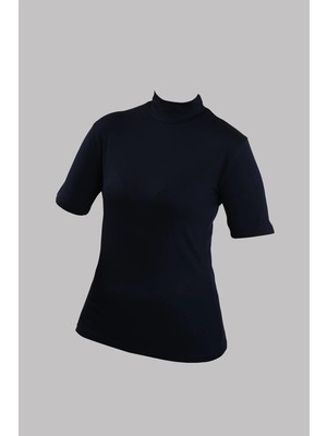 Hürrem Bone Lacivert Body Balıkçı Yaka Viskon Yarım Kollu 1028_02