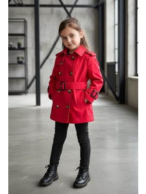 Hc Kids Wear Kız Çocuk Klasik Mevsimlik Trençkot