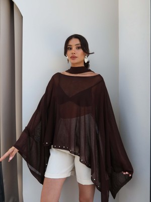 Esra Helvacı Taşlı Transparan Fularlı Bluz