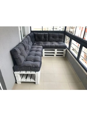 Beyzima Şark Köşesi ve Palet Minderi Sadece Minder Dahildir 2 Oturma Minderi 2 Sırt Dayama Minderi