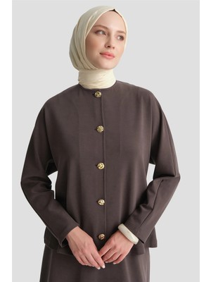 Armine Modal Karışımlı Ceketli Takım Acı Kahve