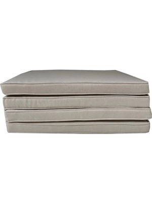 Beyzima Koton Açık Bej Fitilli 53X46 cm 4 Parça Sandalye Koltuk Minder Seti