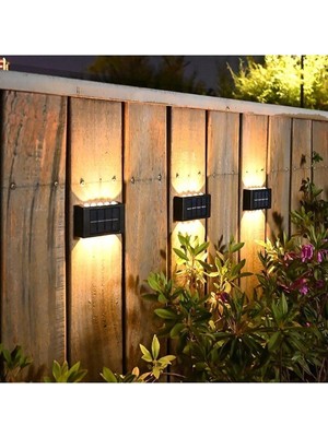 Empressco 4 Adet Dekoratif Duvara Monteli Gün Işığı Solar Enerjili Aplik LED 6 Ledli