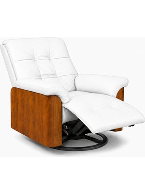Smarto Relax Berlin Elektrikli Döner Sallanan TV Koltuğu Kontrol Panelli Ergonomik Kırmızı Deri Baba Koltuğu
