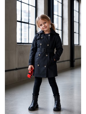 Hc Kids Wear Kız Çocuk Klasik Mevsimlik Trençkot